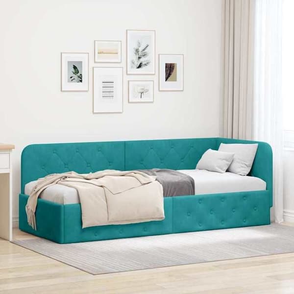 Maison Exclusive - Vinkel sengestel Turquoise 80 x 200 cm Velour