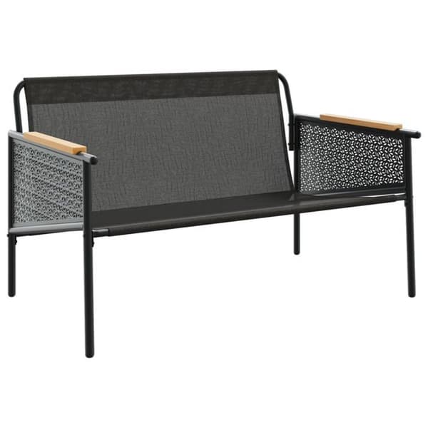 Maison Exclusive - Puutarhapenkki tyynyillä 116 cm musta teräs