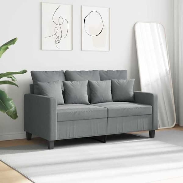 Maison Exclusive - Vaaleanharmaa 2-paikkainen sohva 120 cm Kangas