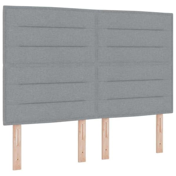 Sängram - EXKLUSIV HEM - Modern Sammet - 140 x 190 cm - Ljusgrå - Dold förvaring Ljusgrått