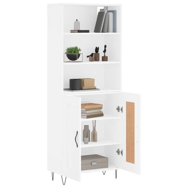 Maison Exclusive - Buffé hög Vit 69,5x34x180 cm Ingenjörsträ Vit