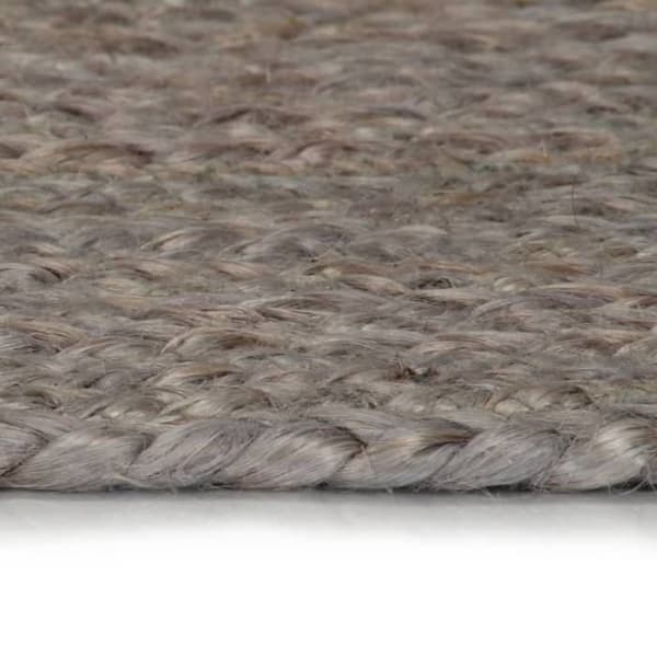 Tæppe - Eksklusiv Hjem - Håndvævet jute - Diameter 90 cm - Grå Grå