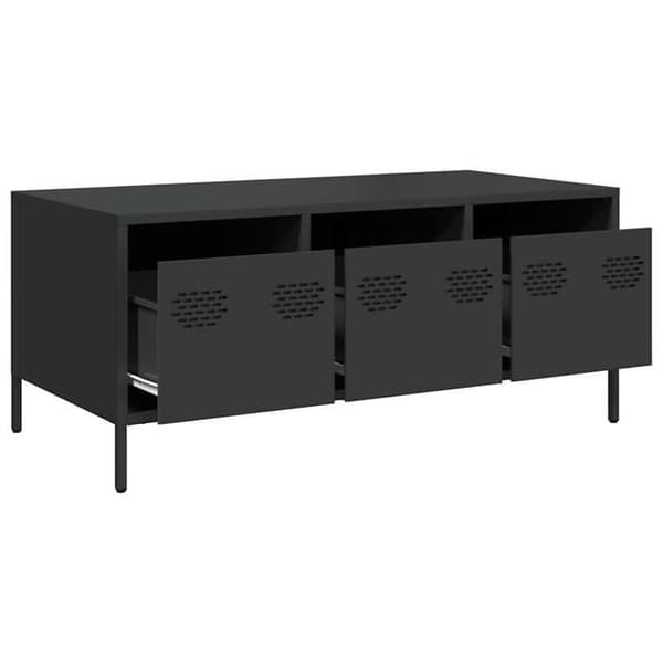 Maison Exclusive - Sort sofabord 101,5x50x43,5 cm koldvalset stål