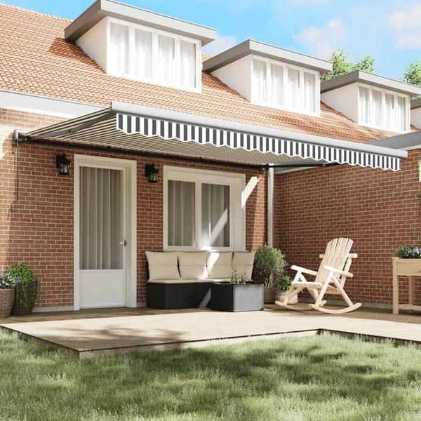 Maison Exclusive - Fällbart tak i antracit och vitt 4,5x3 m tyg/aluminium