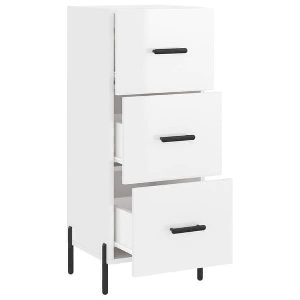 Maison Exclusive - Buffé Vit glänsande 34,5x34x90 cm Ingenjörsträ Vit