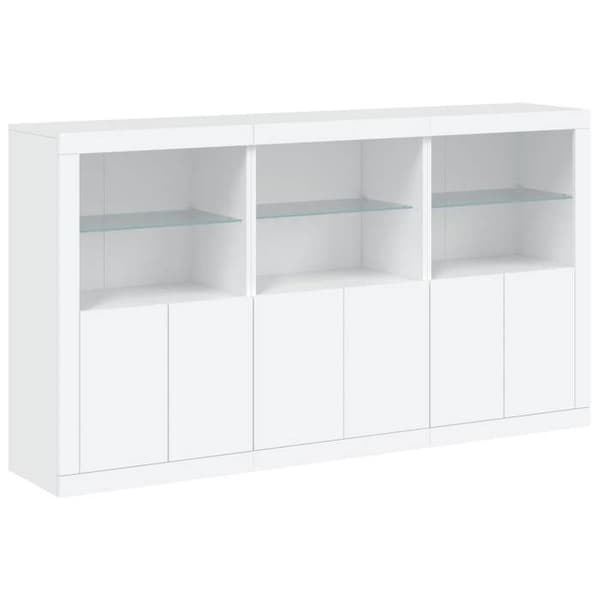 Maison Exclusive - Buffet med hvide LED-lys 181,5x37x100 cm