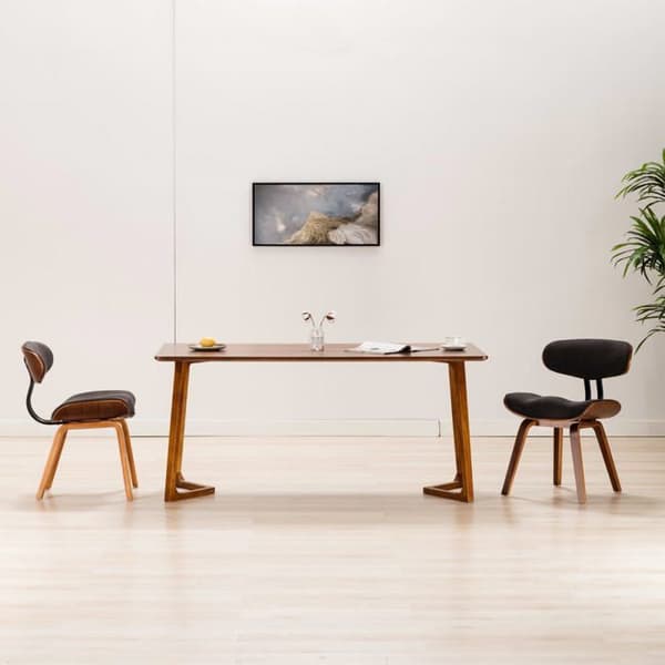 Maison Exclusive - Matstolar set om 2 grå böjd trä och tyg Grå