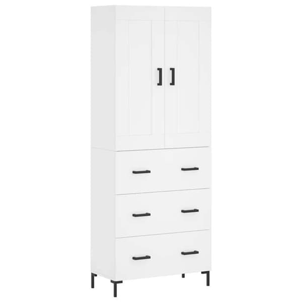 Buffé hög - Exklusivt hus - Vit - Ingenjörsträ - 69,5 x 34 x 180 cm Vit