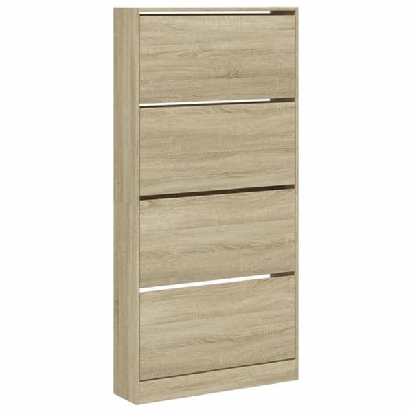 Maison Exclusive - Skoskab med 4 foldbare skuffer i sonoma eg