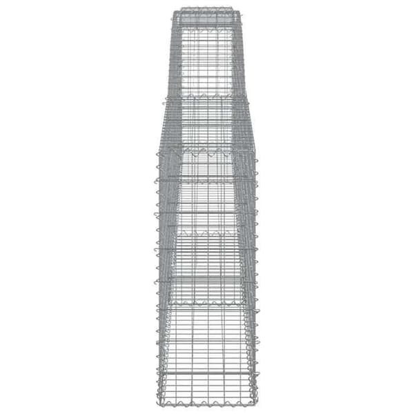 Bågformade gabionkorgar - 6 st - 400×30×80/100 cm - galvaniserat järn - tråd 3,5 mm silver-