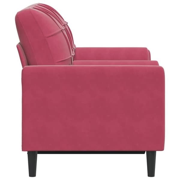 Maison Exclusive - Soffa 2 platser med bordeaux kuddar 120 cm sammet