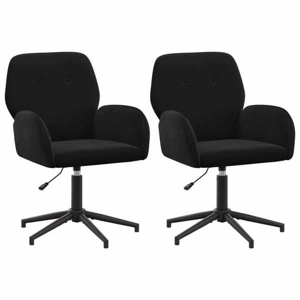Maison Exclusive - Drejeborde 2 stk 54 x 55 x 90 cm Sort Velour Svart