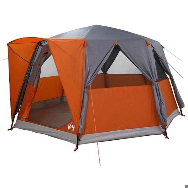 Maison Exclusive - 6 Hengen Leirintäteltta Harmaa ja Oranssi