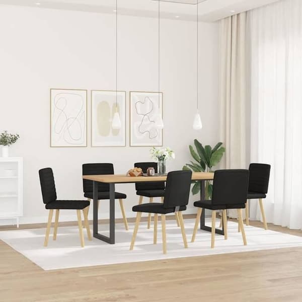 Maison Exclusive - Ruokatuolit 6 kpl musta kangas