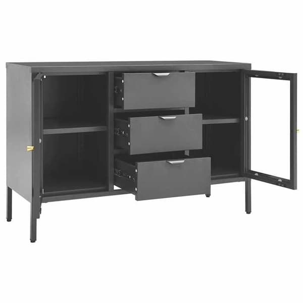 Maison Exclusive - Buffé Anthracite 105x35x70 cm Stål och härdat glas antracit