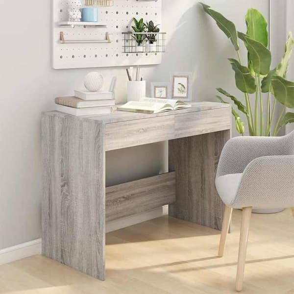 Maison Exclusive - Bureau sonoma grå 101x50x76,5 cm ingeniørtræ Sonoma grå