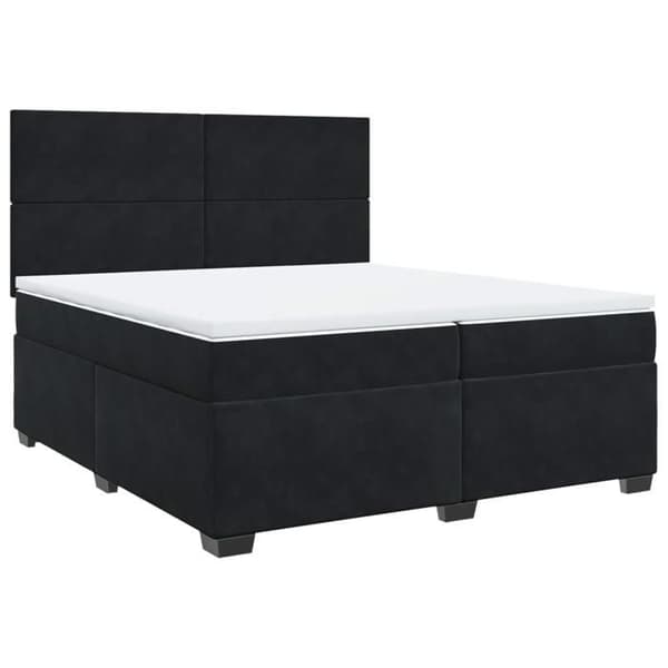Maison Exclusive - Sängyn runkopatja ja patja Musta 200x200 cm Sametti