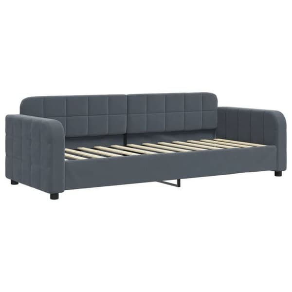 Päivävuode - EXCLUSIVE-KOTI - 80 x 200 cm - Daybed - 2 laatikkoa - Harmaa sametti