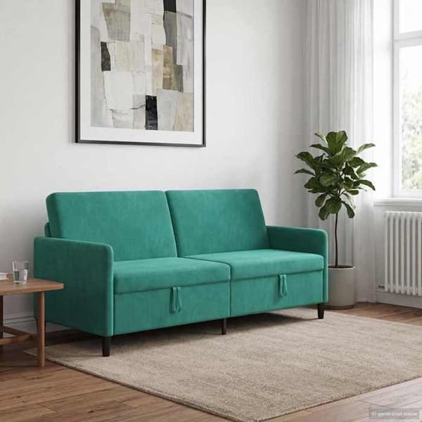 Maison Exclusive - Sofa med opbevaring Turkis 192 x 78 x 87 cm Polyester