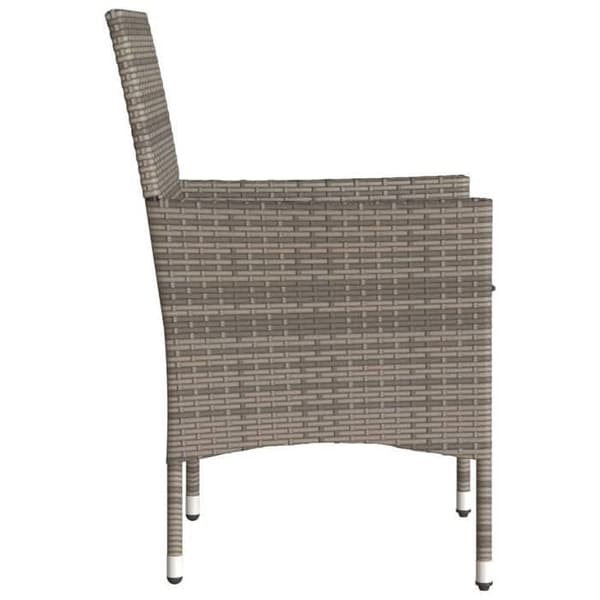 Maison Exclusive - Trädgårdsstolar med kuddar, set om 2, grå flätad resin
