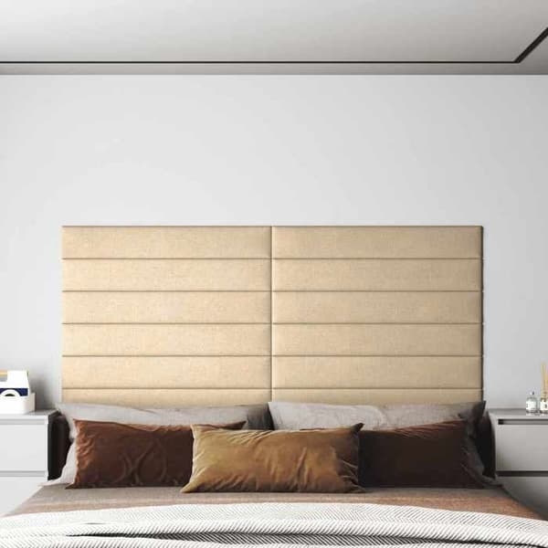 Maison Exclusive - Væghovedgærde 12 pc 90 x 15 cm Creme stof