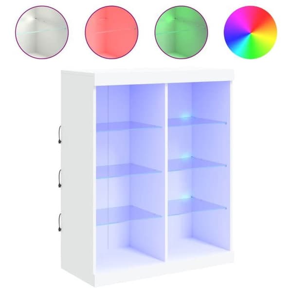 Maison Exclusive - Buffé med vita LED-lampor 81x37x100 cm