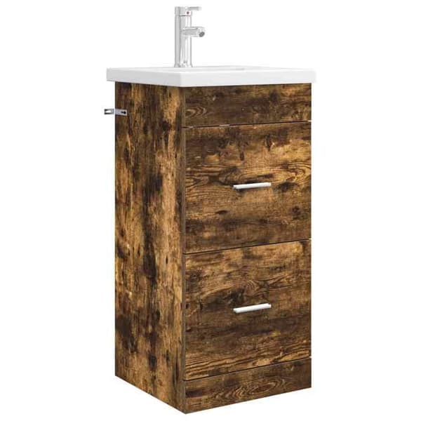 Maison Exclusive - Badeværelsesmøbel med vask Røget eg 42 x 40 x 84,5 cm