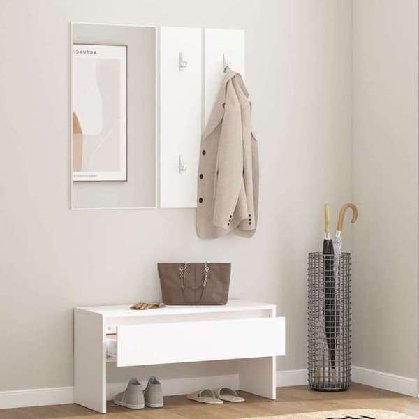 Maison Exclusive - Set med hallmöbler Vit Ingenjörsträ