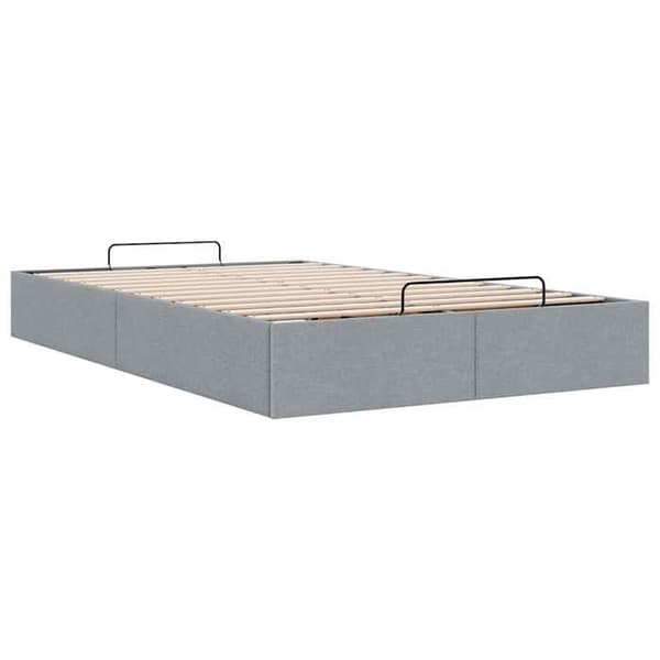 Sengestel ottoman - EKSKLUSIV HUS - 120x190 cm - Lys grå - Polyesterstof - Hydraulisk opbevaring Ljusgrått