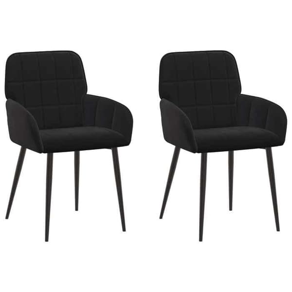 Maison Exclusive - Matstolar 2 st Sammet Svart 56.5 x 50 x 85 cm