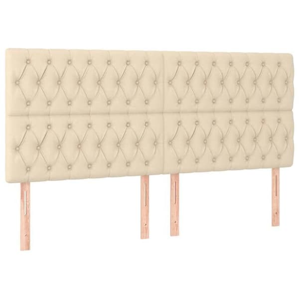 Maison Exclusive - Päätyvuode Kermansävy 200x7x118/128 cm Kangas Grädde