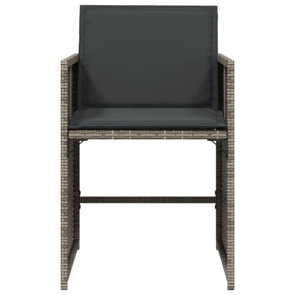 Maison Exclusive - Trädgårdsstolar med kuddar, set om 4, grå flätad resin