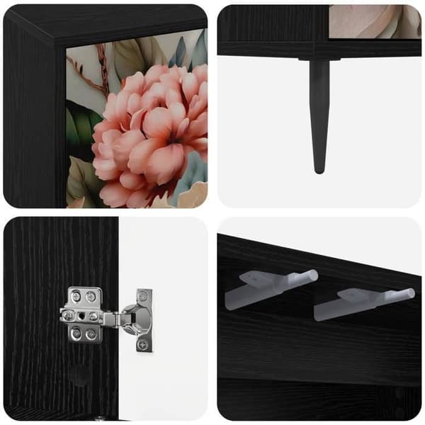 Maison Exclusive - Buffé BORNE Svart ek 69 x 33 x 76 cm Ingenjörsträ