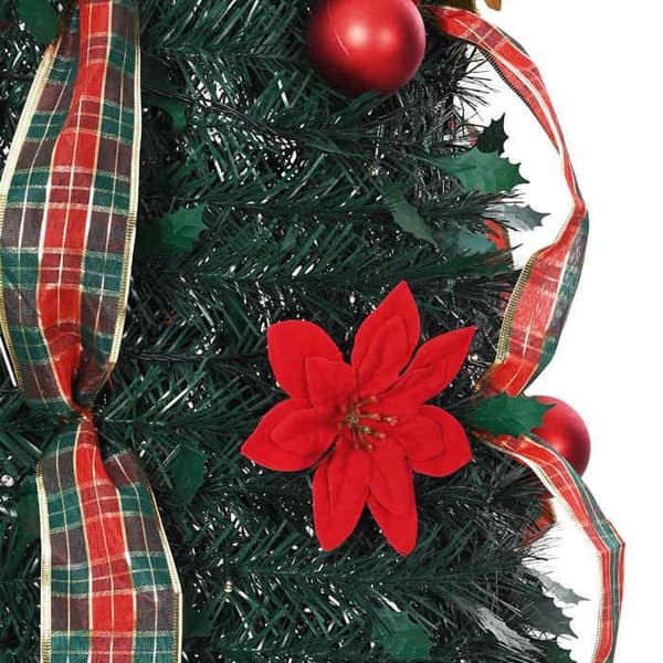 Kunstig juletræ - EKSKLUSIV HUS - Art Deco - 185 cm - 150 forudbelyste LED - USB pop-up foldbart Grön