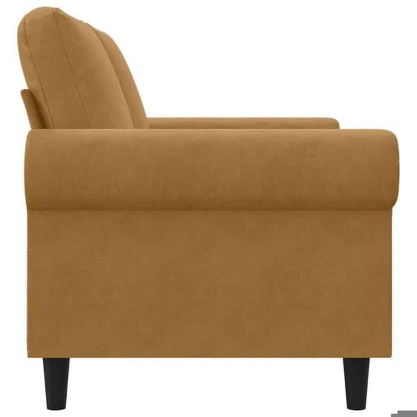 Soffa - EXKLUSIVT HUS - 2 platser 120 cm - Brun sammet - Robust metallram - Modern design brun