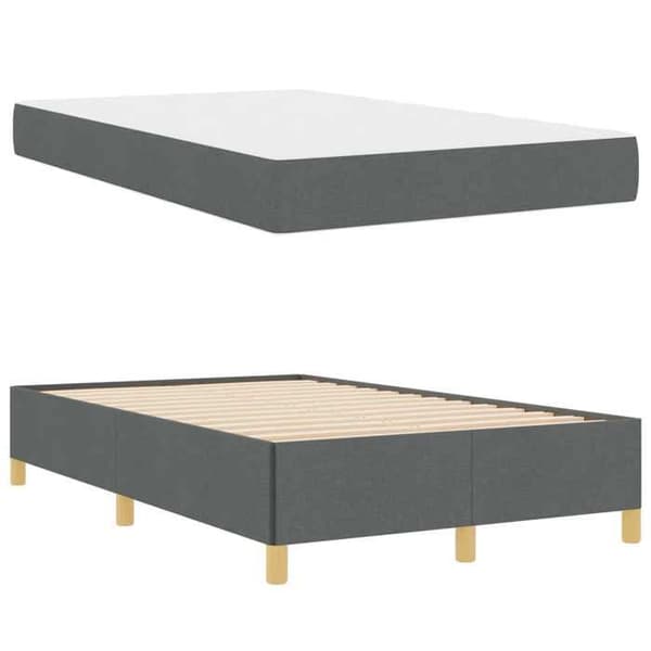 Maison Exclusive - Tummanharmaa sänkykehys 120 x 200 cm kangas Mörkgrå