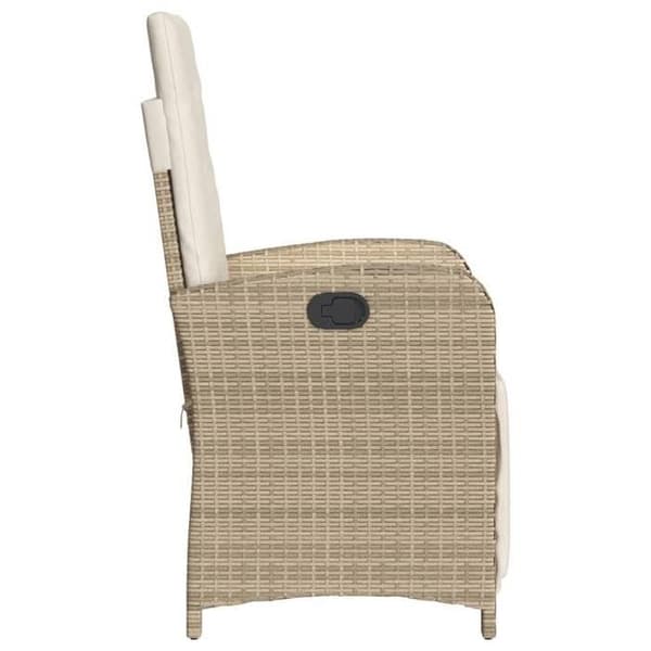 Trädgårdsstol - EXKLUSIV HEM - Set om 2 - Lutande - Justerbart fotstöd - Beige flätad resin