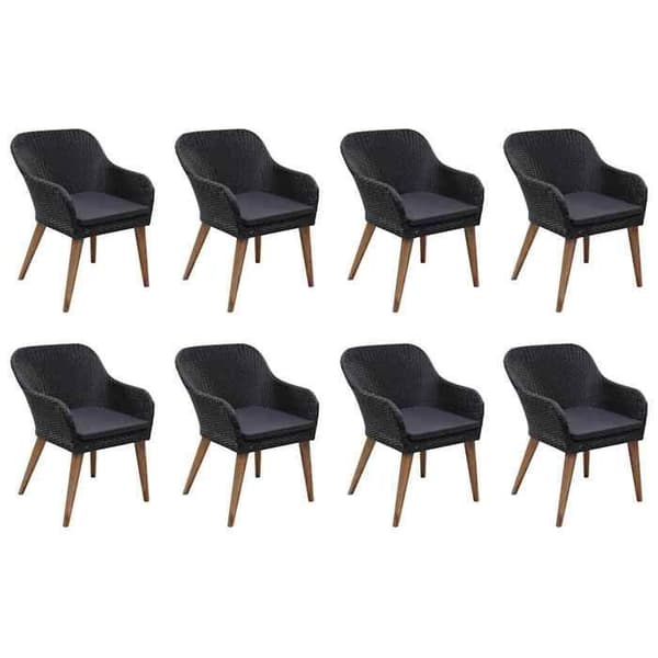 Maison Exclusive - 9 osan musta puutarhakalustesarja Svart