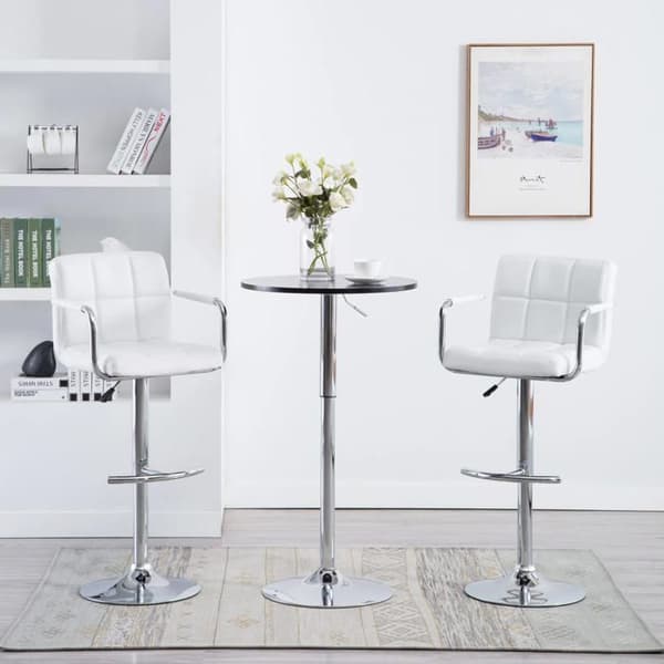 Maison Exclusive - Barstolar set om 2 vit konstläder