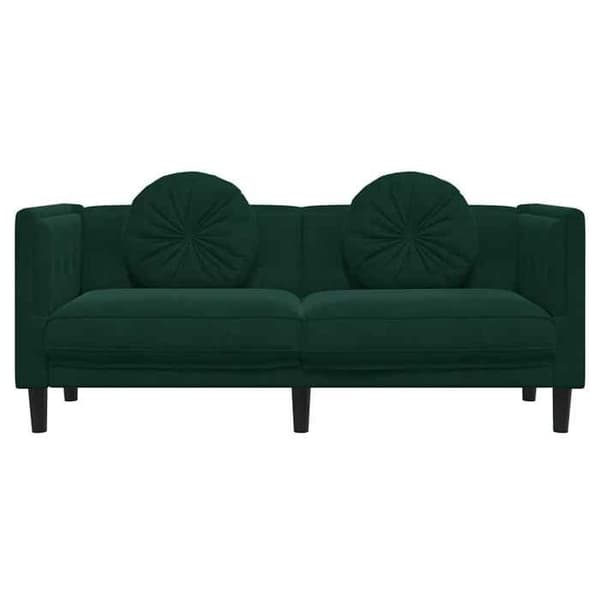 Maison Exclusive - Soffa med kuddar 2 platser mörkgrön sammet