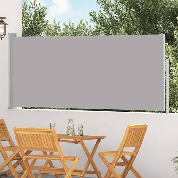 Maison Exclusive - Vetäytyvä sivuvarjo 117x314 cm Harmaa Grå