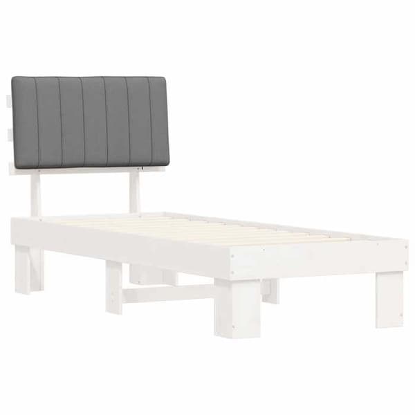 Maison Exclusive - Sängram med stoppad huvudgavel Ljusgrå 75 x 190 cm
