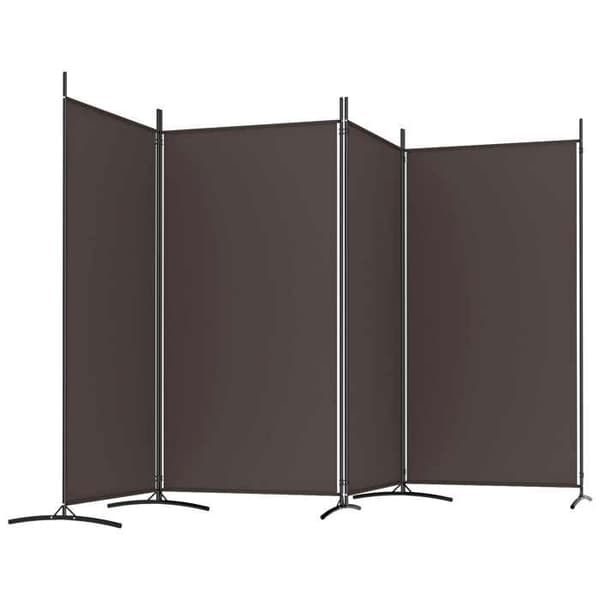 Maison Exclusive - Skillevæg 4 paneler Brun 346x180 cm Stof
