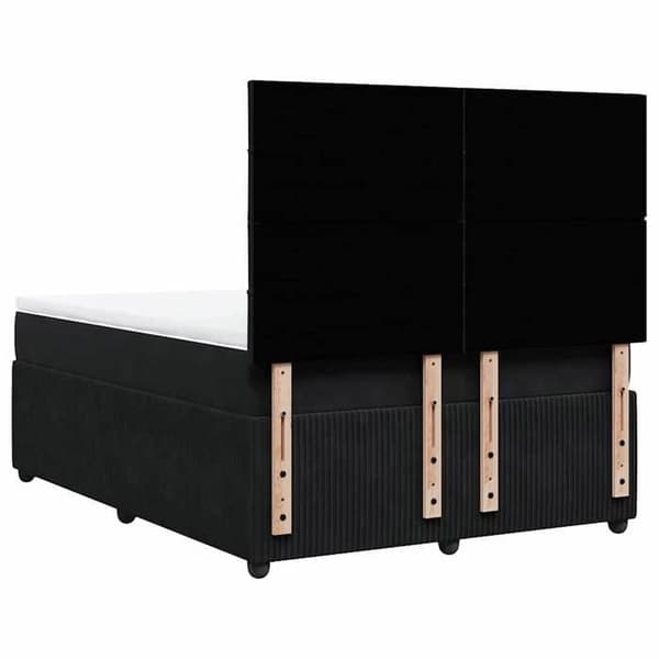 Maison Exclusive - Sängyn lamellipatja mustalla 140x200 cm sametilla