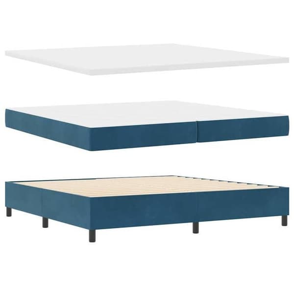 Maison Exclusive - Jousipatja LED-nauhoilla Sininen 200 x 200 cm Sametti Blå