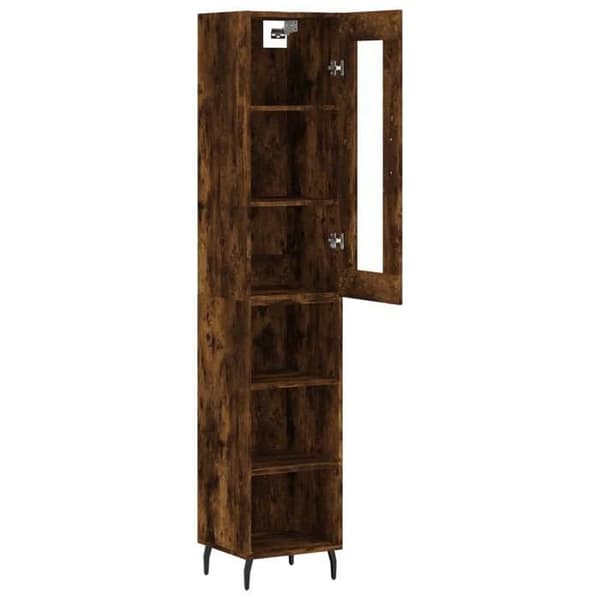 Maison Exclusive - Buffé hög Ek rökig 34,5x34x180 cm Ingenjörsträ