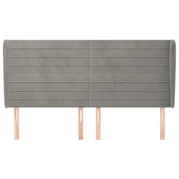 Maison Exclusive - Pääty, jossa korvat, Vaaleanharmaa 183x23x118/128 cm Sametti Ljusgrått