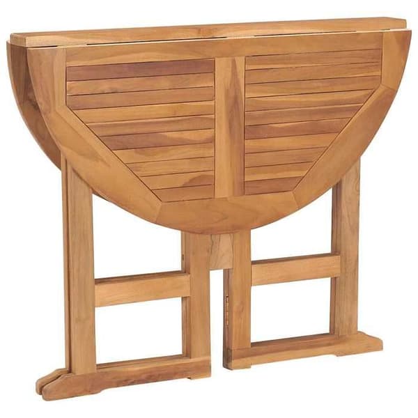 Maison Exclusive - Sammenklappeligt have spisebord Ø90x75 cm i solid teaktræ