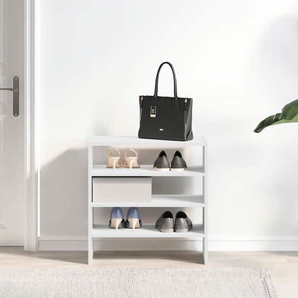 Maison Exclusive - Stabelbare skohylder 2 stk hvid 60x30x30,5 cm