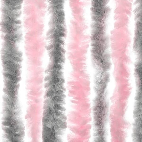 Maison Exclusive - Hopeanharmaa ja vaaleanpunainen hyttysverkko 90x220 cm chenille